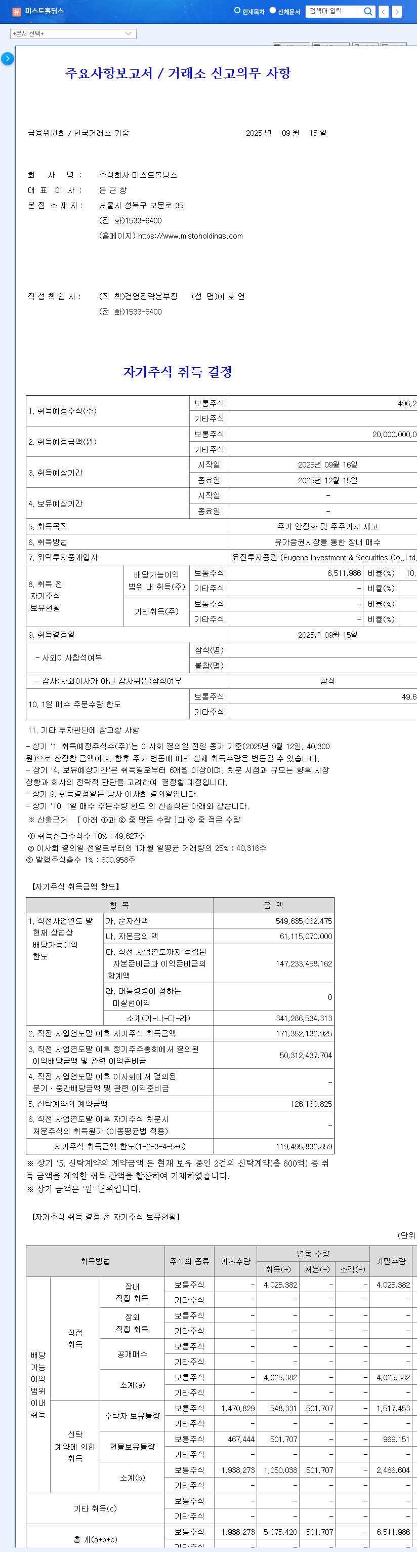 Misto Holdings Announces $20B Share Buyback: What it Means for Investors 관련 이미지