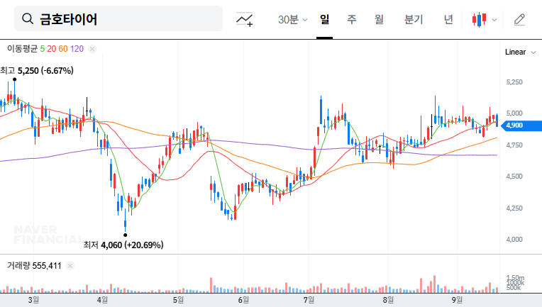 Kumho Tire Halts Production: Impact Analysis and Investment Strategies 대표 차트 이미지