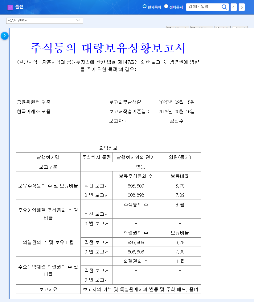 ToolGen Stock Forecast: Analyzing CEO Kim Jin-soo's Stake Changes & Investment Strategy 관련 이미지