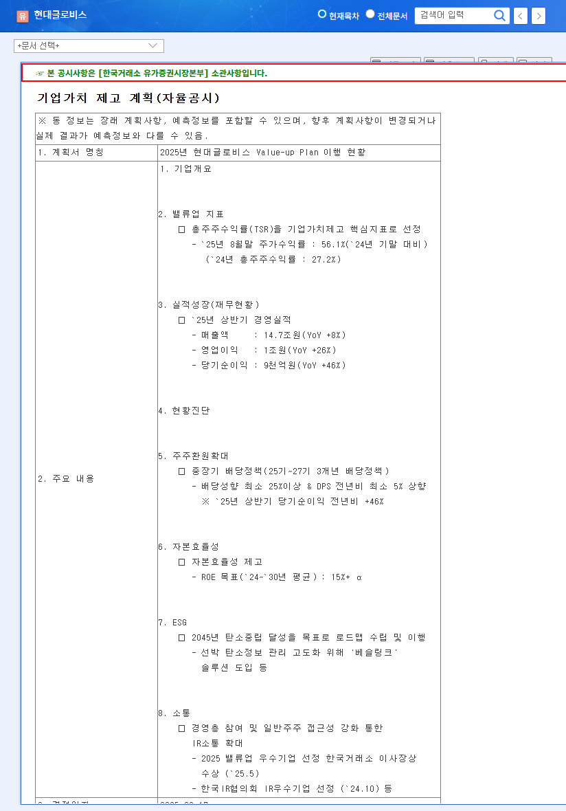 Hyundai Glovis Value-Up Plan 2025: Analysis and Stock Outlook 관련 이미지