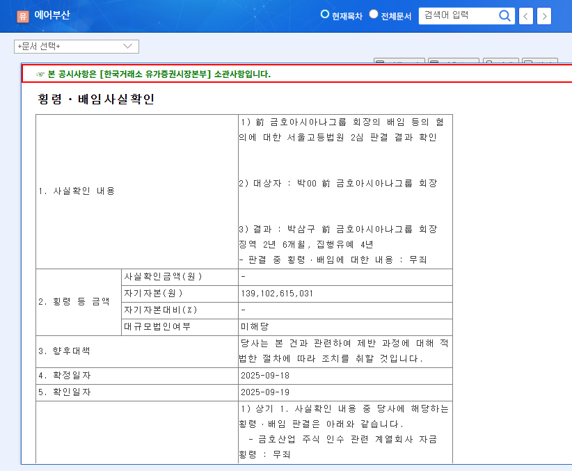 Air Busan Acquitted of Embezzlement and Breach of Trust: Impact on Investment Strategy 관련 이미지