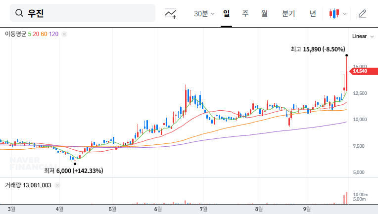 Woojin (105840) IR Analysis: Navigating Profitability Amid Declining Sales 대표 차트 이미지