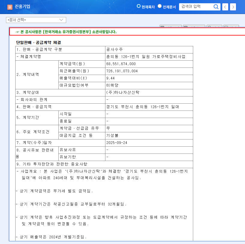 Jinheung Corporation Wins $520M Contract: A Turnaround Signal? 관련 이미지