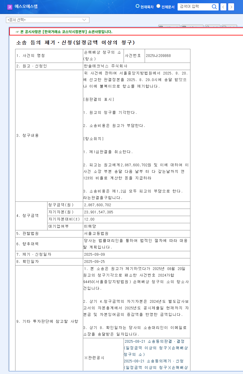 SOSLAB Faces $29M Lawsuit Appeal: Investment Analysis and Outlook 관련 이미지