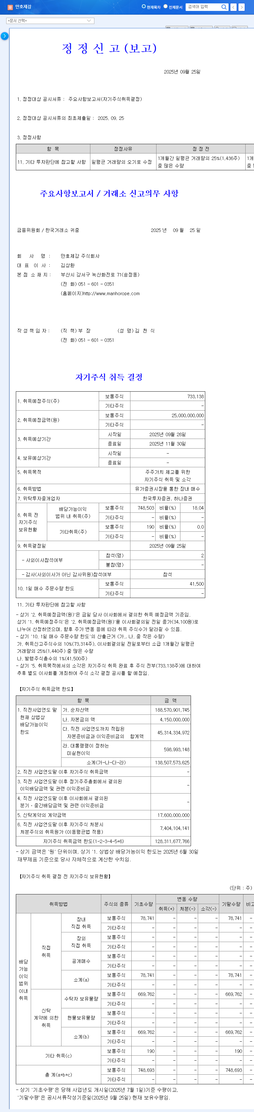 Manho Steel Announces KRW 25 Billion Share Buyback: Impact on Stock Price and Investment Strategy 관련 이미지