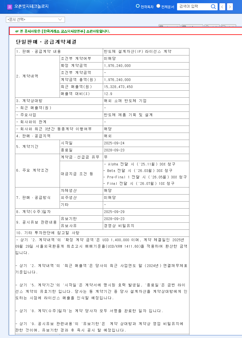 (394280) Open-Edge Technology's ₩2 Billion IP Deal: A Deep Dive for Investors 관련 이미지