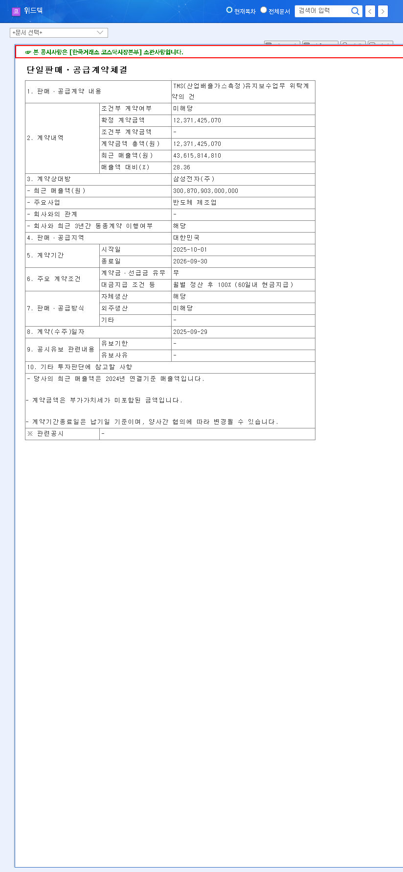 (348350) Withtec's ₩12.4B Samsung Electronics Contract: In-Depth Stock Analysis & Outlook 관련 이미지