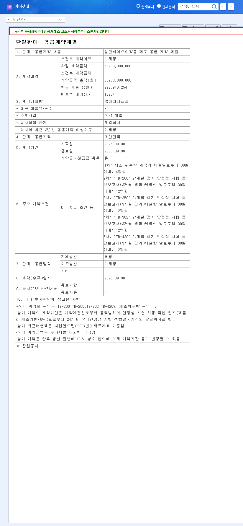 (308080) ViGenCell Contract: ₩5.2B Deal Analysis for Biotech Investors (308080 Stock) 관련 이미지