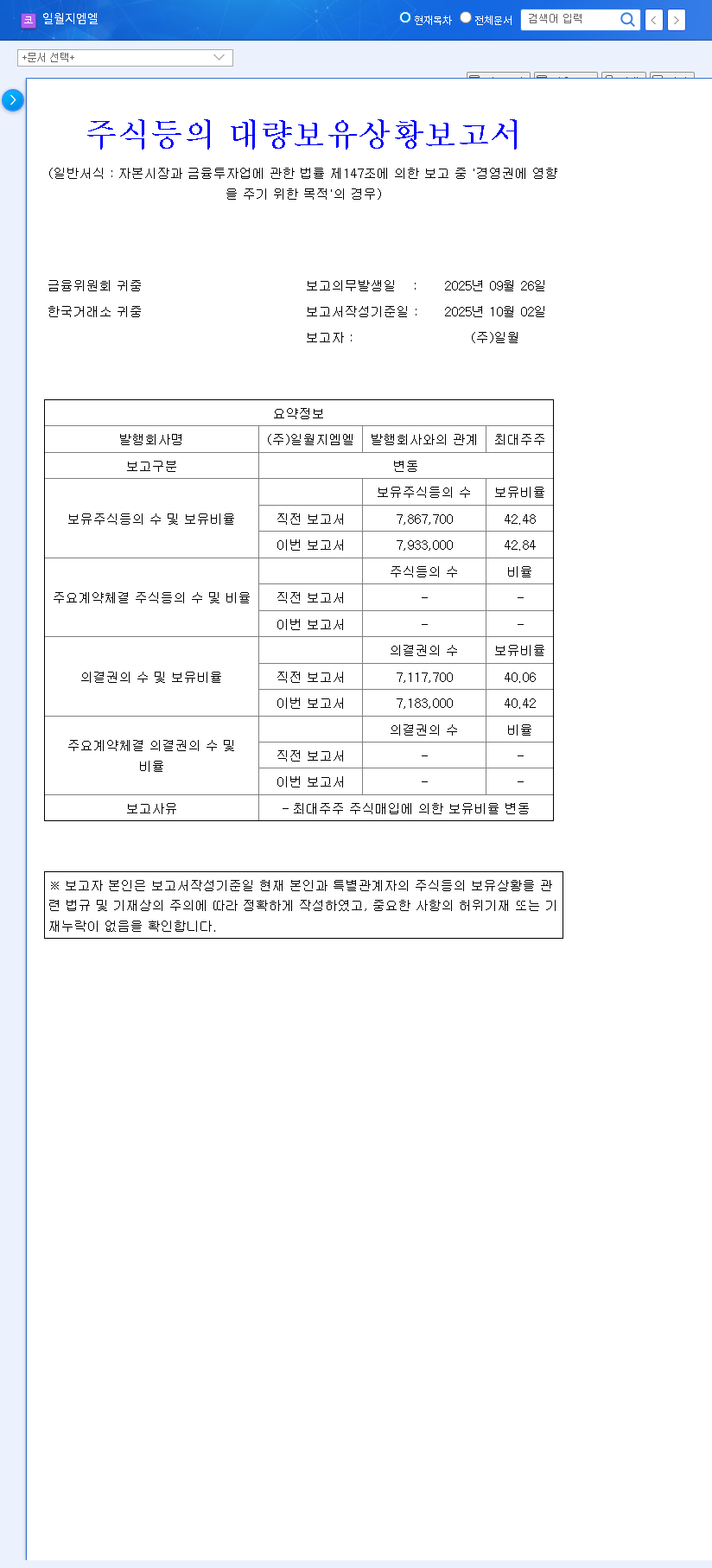 (178780) Ilwol GML (178780) Stock Analysis: Shareholder Stake Increase & Future Outlook 관련 이미지