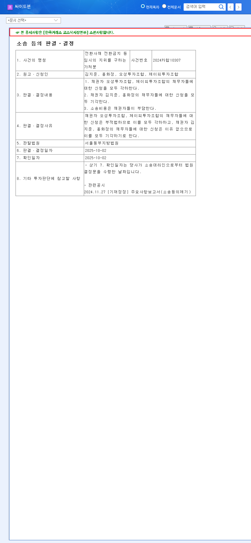 (217330) Cytogen Convertible Bond Injunction Dismissed: A Deep Dive for Investors 관련 이미지