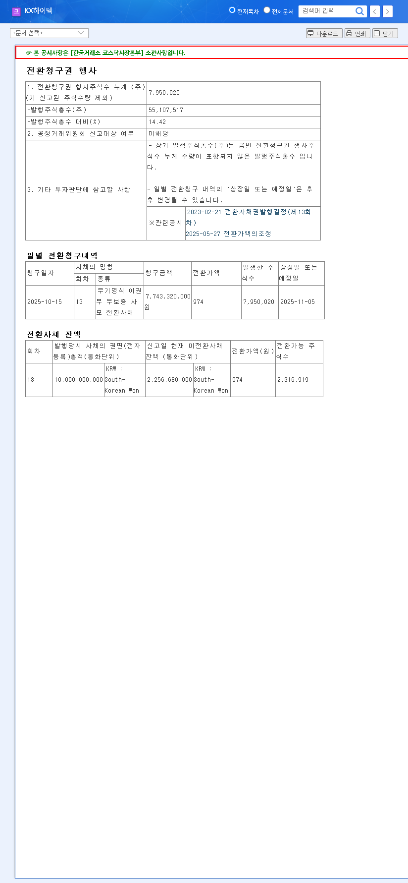 (052900) KX HITECH Convertible Bond Conversion: A Deep Dive for Investors (052900) 관련 이미지