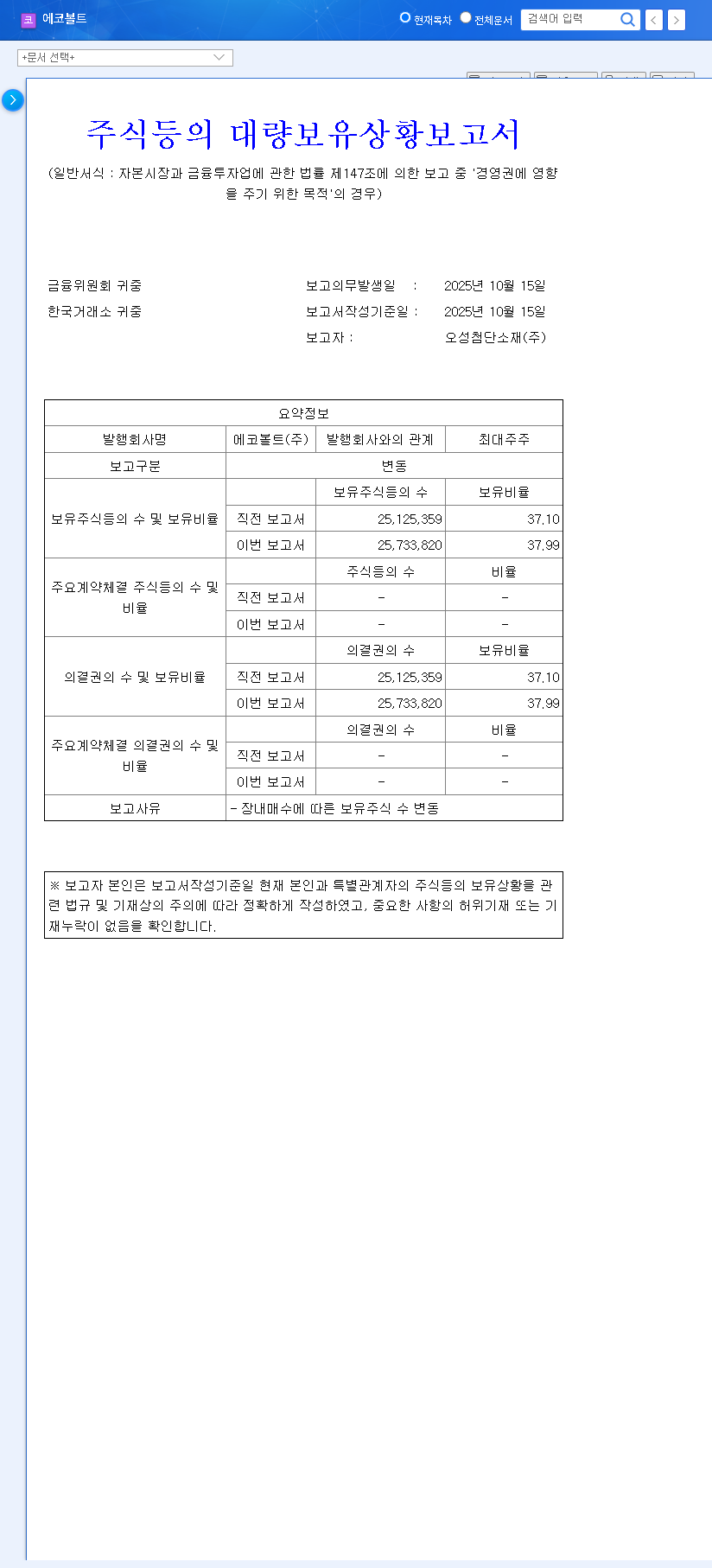 (097780) Eco Volt Co.,Ltd. Stock (097780): Analysis of Osung's Move for Management Control & Share Price Future 관련 이미지