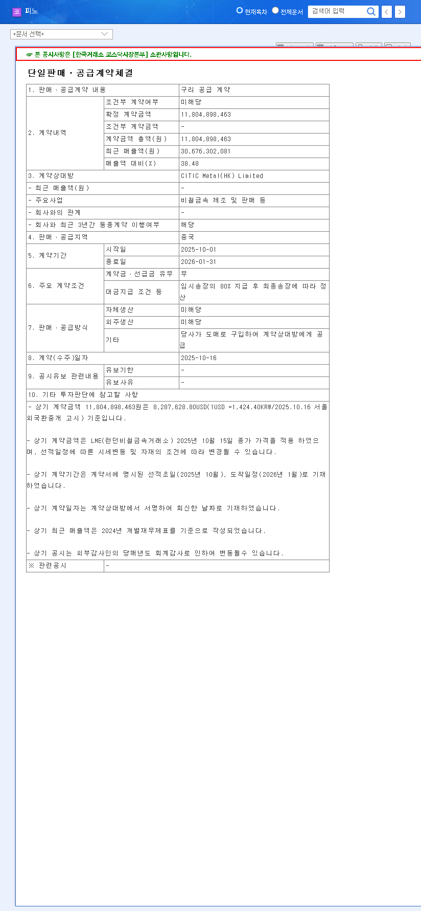 (033790) FINO INC. Copper Supply Contract: An In-Depth Analysis for Investors 관련 이미지