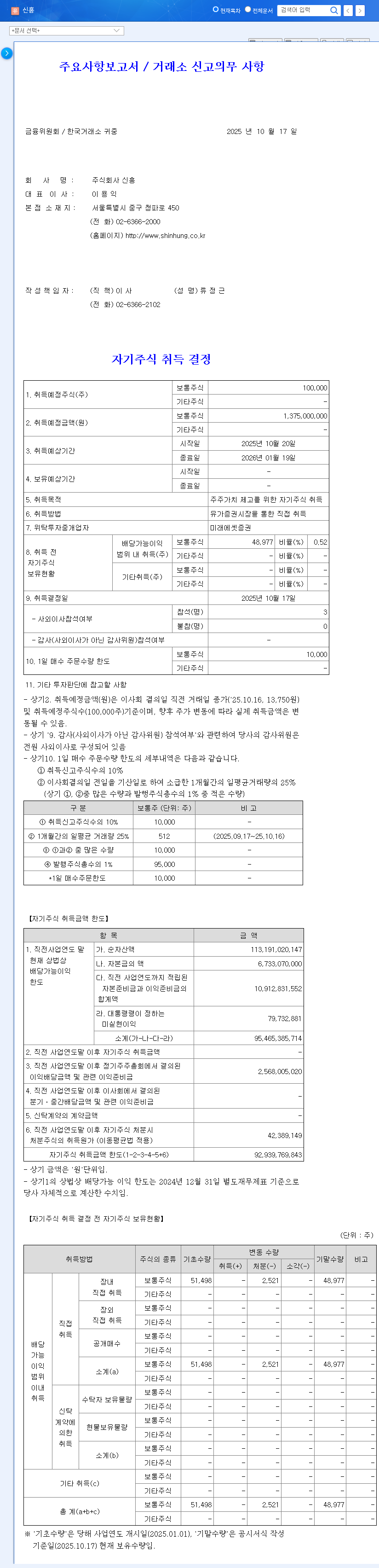 (004080) SHINHUNG Treasury Stock Acquisition (004080): An In-Depth Analysis for Investors 관련 이미지