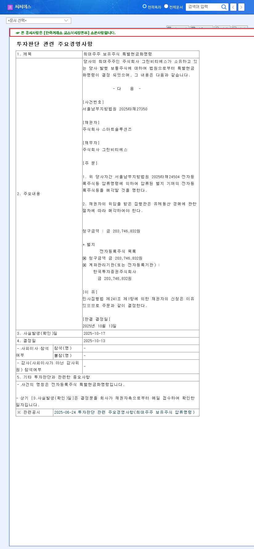 (066790) KOREA CABLE T.V CHUNG-BUK SYSTEM (CCS) Stock: A Deep Dive on the Forced Shareholder Sale 관련 이미지