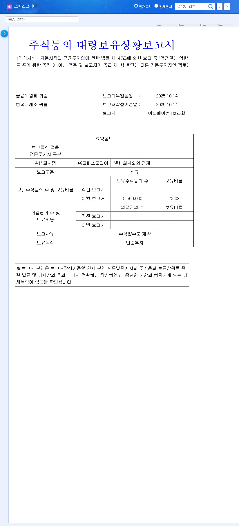 (322780) COPUS KOREA Stock (322780): Deep Dive Analysis of Innovation No. 1 Fund's 23% Stake 관련 이미지