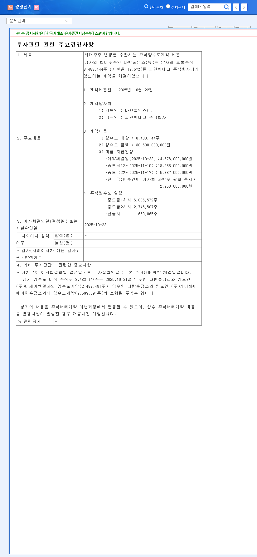 (017040) KWANG MYUNG ELECTRIC Major Shareholder Change: An Investor's Deep Dive 관련 이미지