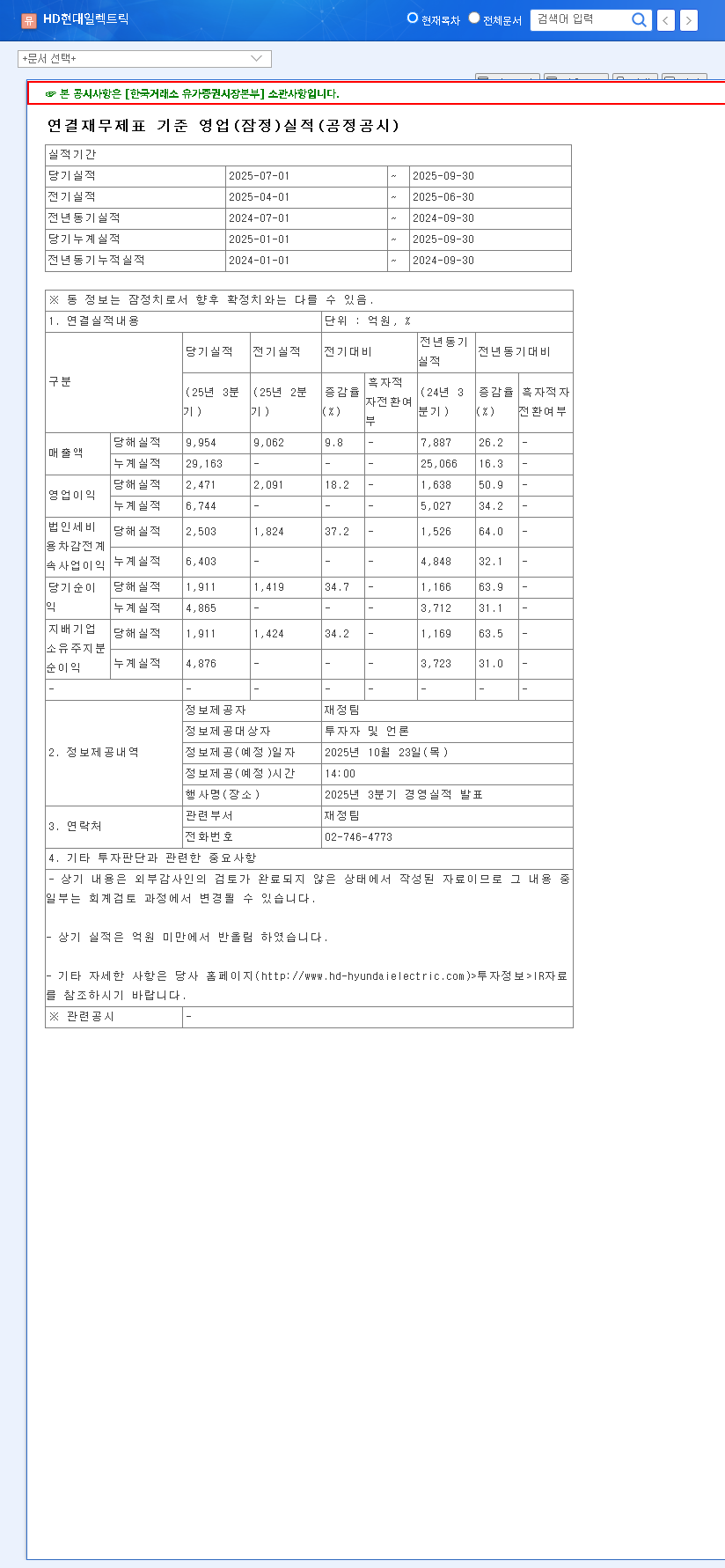 (267260) HD Hyundai Electric Earnings (Q3 2025): Profit Soars Past Forecasts | Stock Analysis for Investors 관련 이미지
