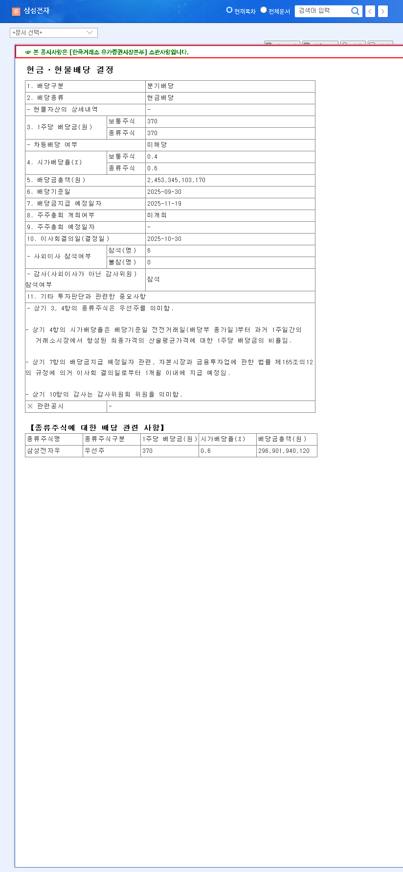(005930) Samsung Electronics Q3 2025 Dividend: Complete Investor Analysis & Stock Outlook 관련 이미지