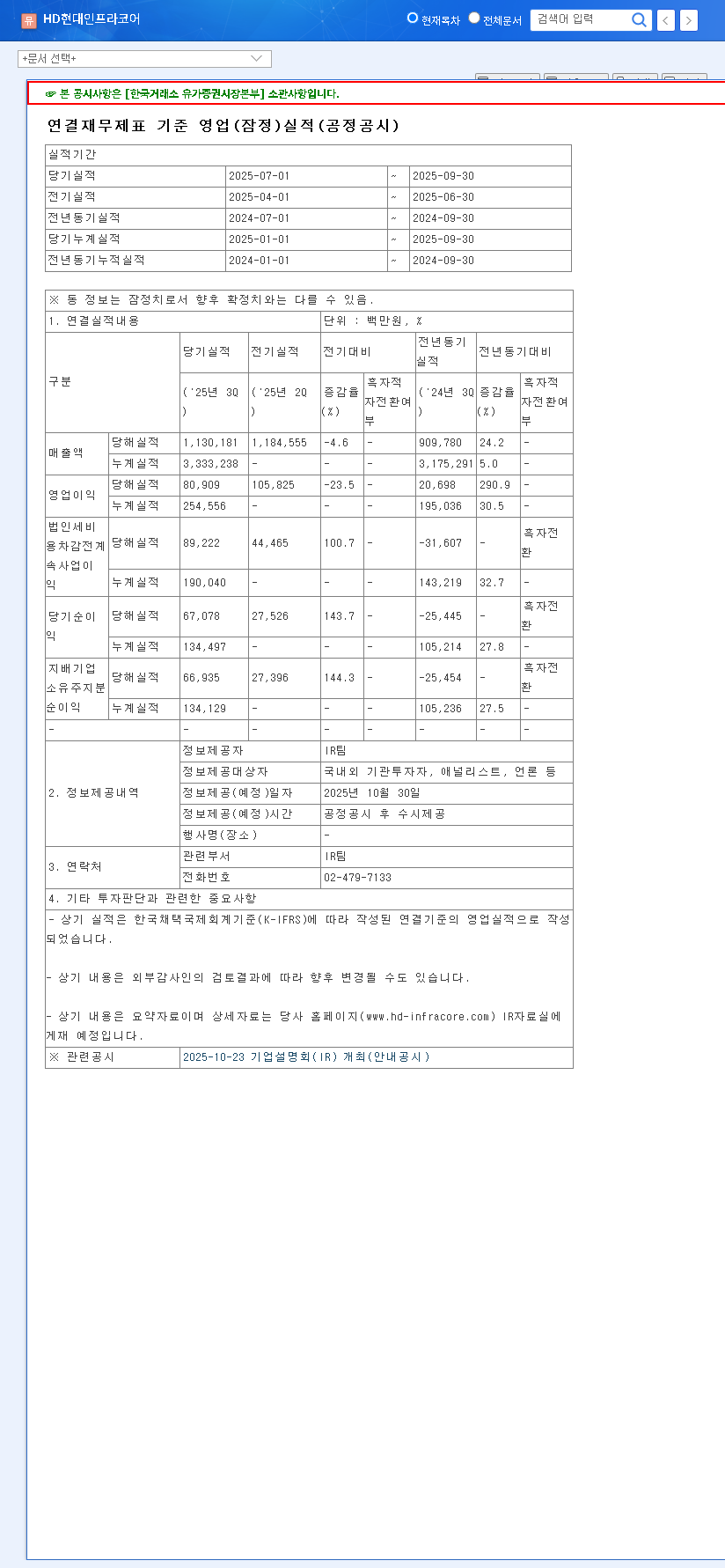(042670) HD Hyundai Infracore Q3 2025 Earnings Analysis: Stock Outlook & Investment Thesis 관련 이미지
