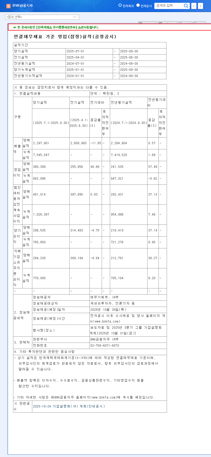 (138930) BNK Financial Group Q3 2025 Earnings: In-Depth Analysis of a 28% Profit Beat 관련 이미지