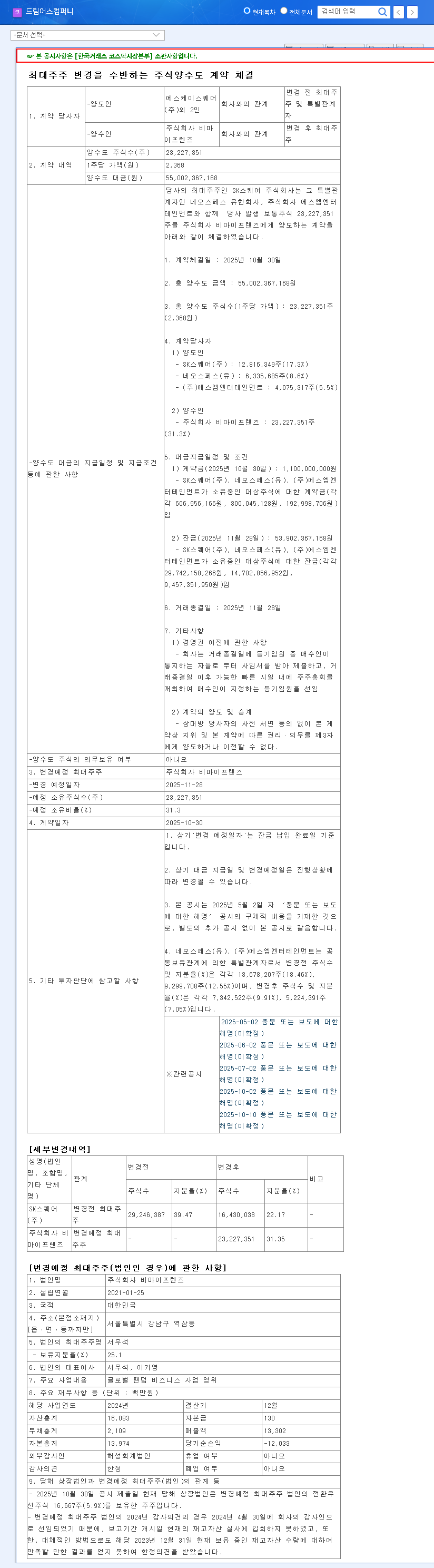 (060570) Dreamus Company Acquired by bemyfriends: A New Era for K-POP Fandom Business? 관련 이미지