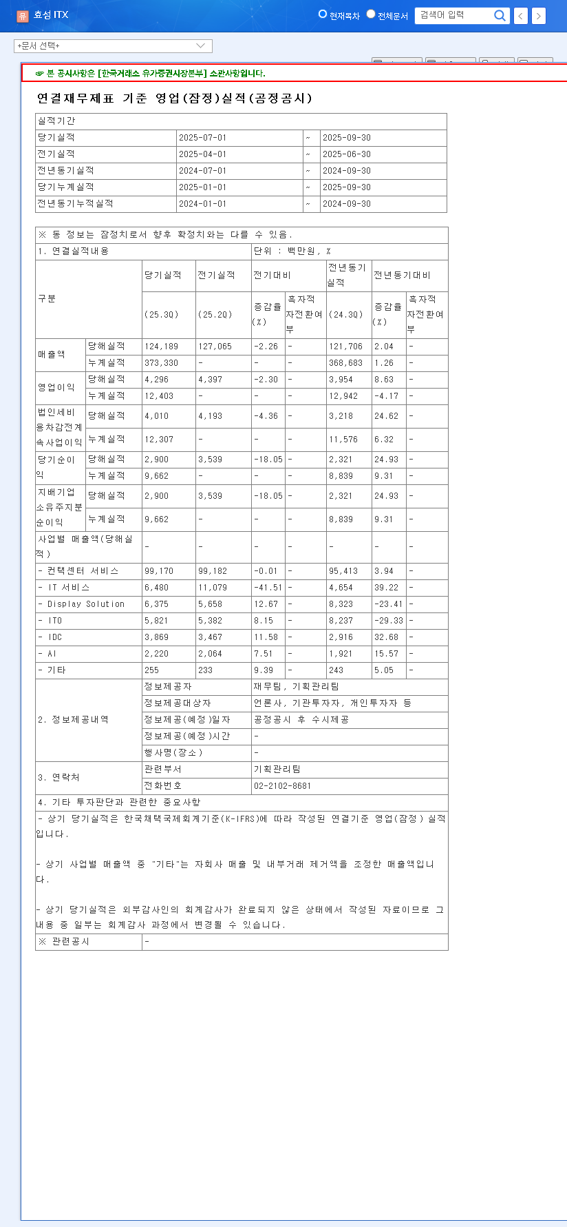 (094280) HYOSUNG ITX Q3 2025 Earnings Analysis: AI Growth Potential vs. IT Sector Headwinds 관련 이미지