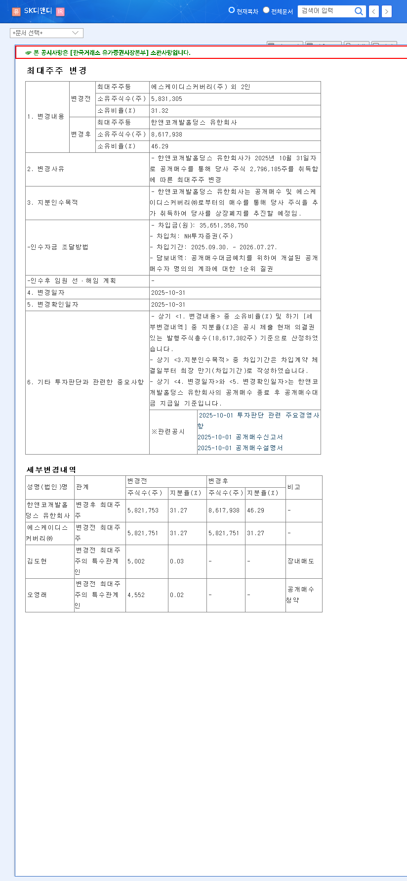 (210980) SK D&D Delisting: A Complete Investment Analysis for Shareholders 관련 이미지