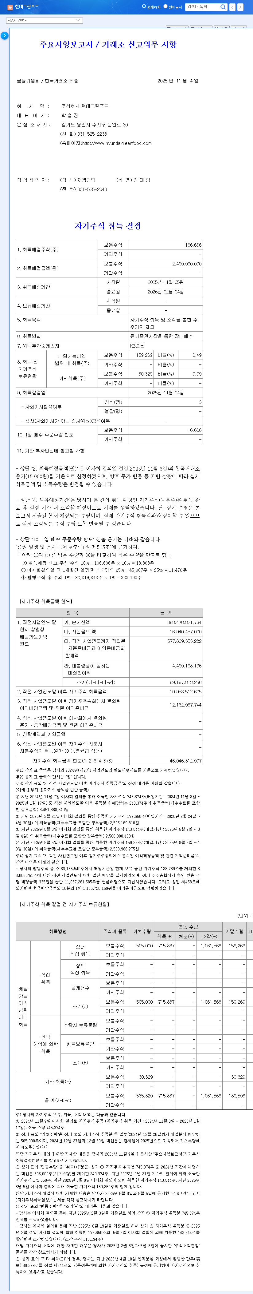 (453340) HYUNDAI GREEN FOOD Share Buyback: An Investor's Deep Dive Analysis 관련 이미지
