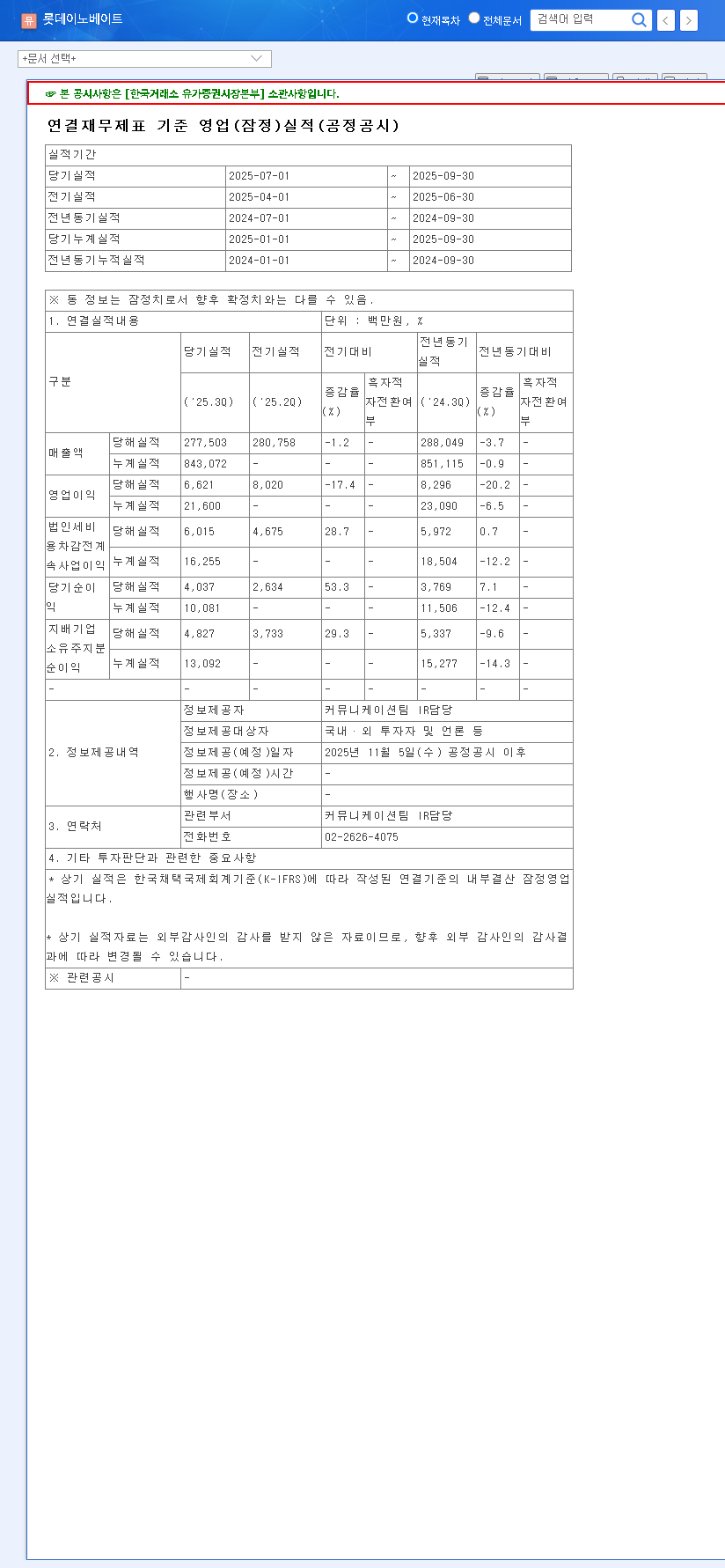 (286940) LOTTE INNOVATE Q3 2025 Earnings Analysis (286940): Stock Risks & Investment Strategy 관련 이미지