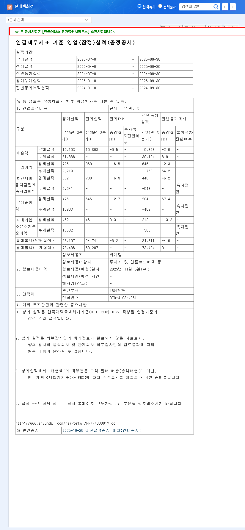 (069960) HYUNDAI DEPARTMENT STORE Earnings (Q3 2025): A Deep Financial Analysis for Investors 관련 이미지