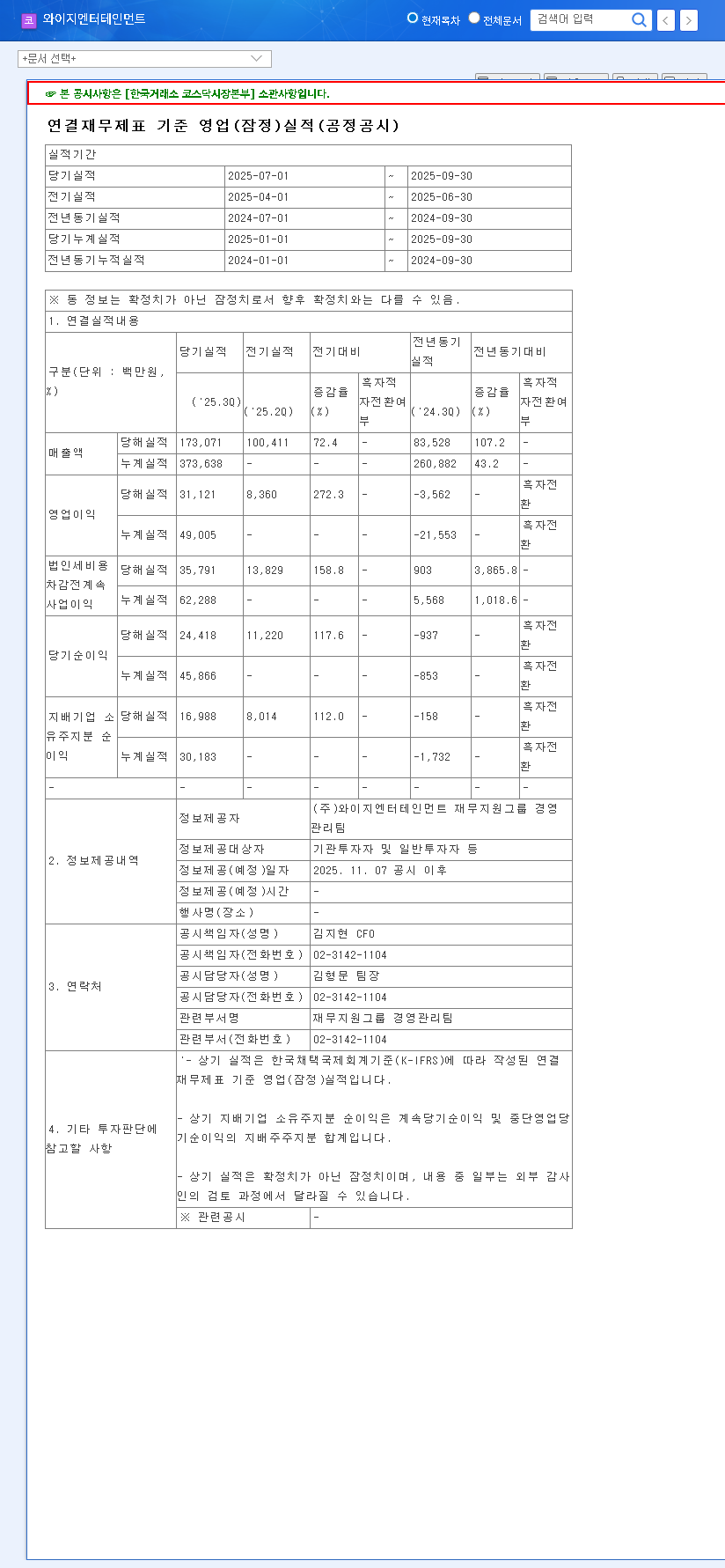(122870) YG Entertainment Q3 2025 Earnings: Analysis, Stock Impact & Future Outlook 관련 이미지