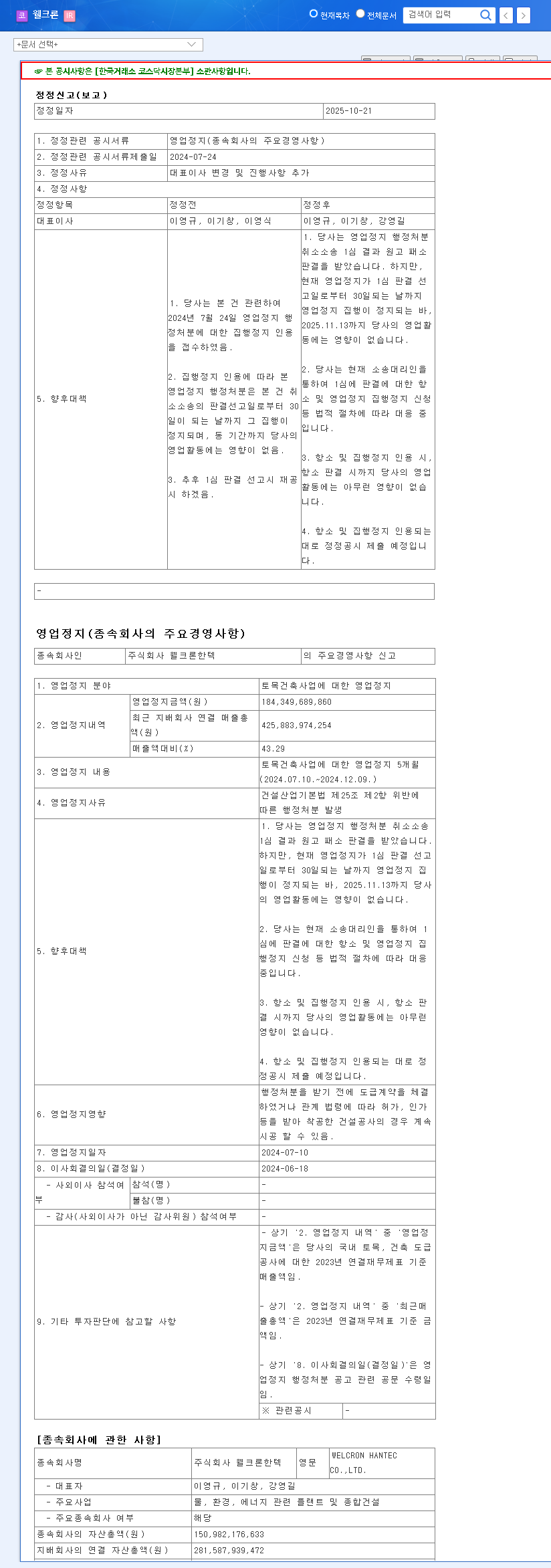 (065950) Welcron Company Limited (KRX: 065950) Stock: Navigating the Business Suspension Saga 관련 이미지