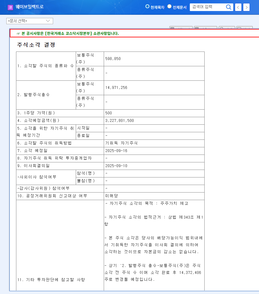 WaveElectro Announces ₩3.2 Billion Share Buyback: Impact on Stock Price 관련 이미지