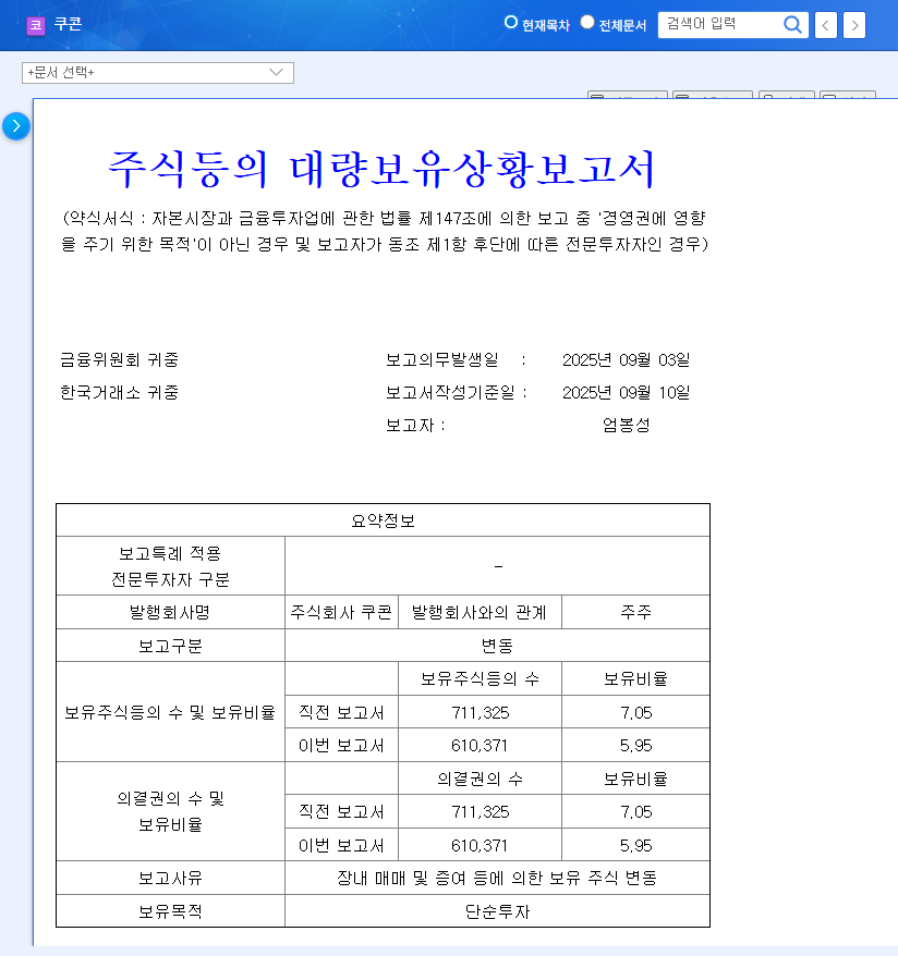 KooCon (294570) Stock Forecast: Large Holding Report Analysis and Investment Strategy 관련 이미지